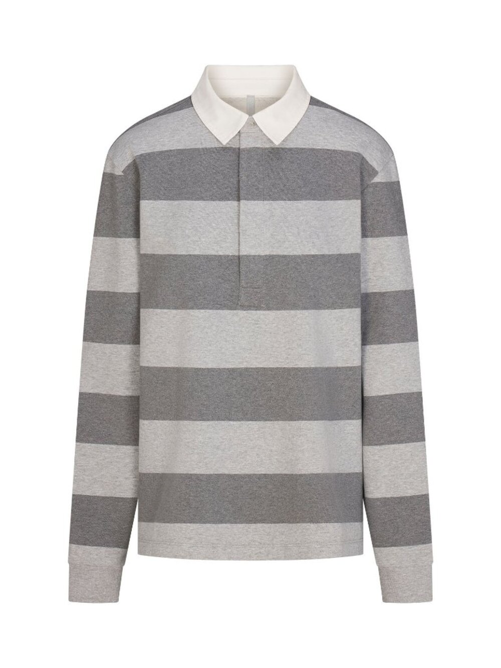 SKIMS Boyfriend Fleece Oversized Polo Grey Heather Multi M